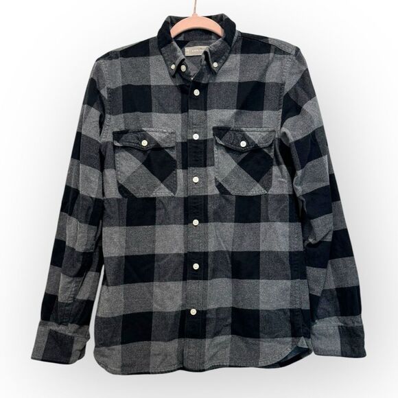 Everlane Other - Everlane Black and Grey Plaid Flannel Overshirt - Size Small